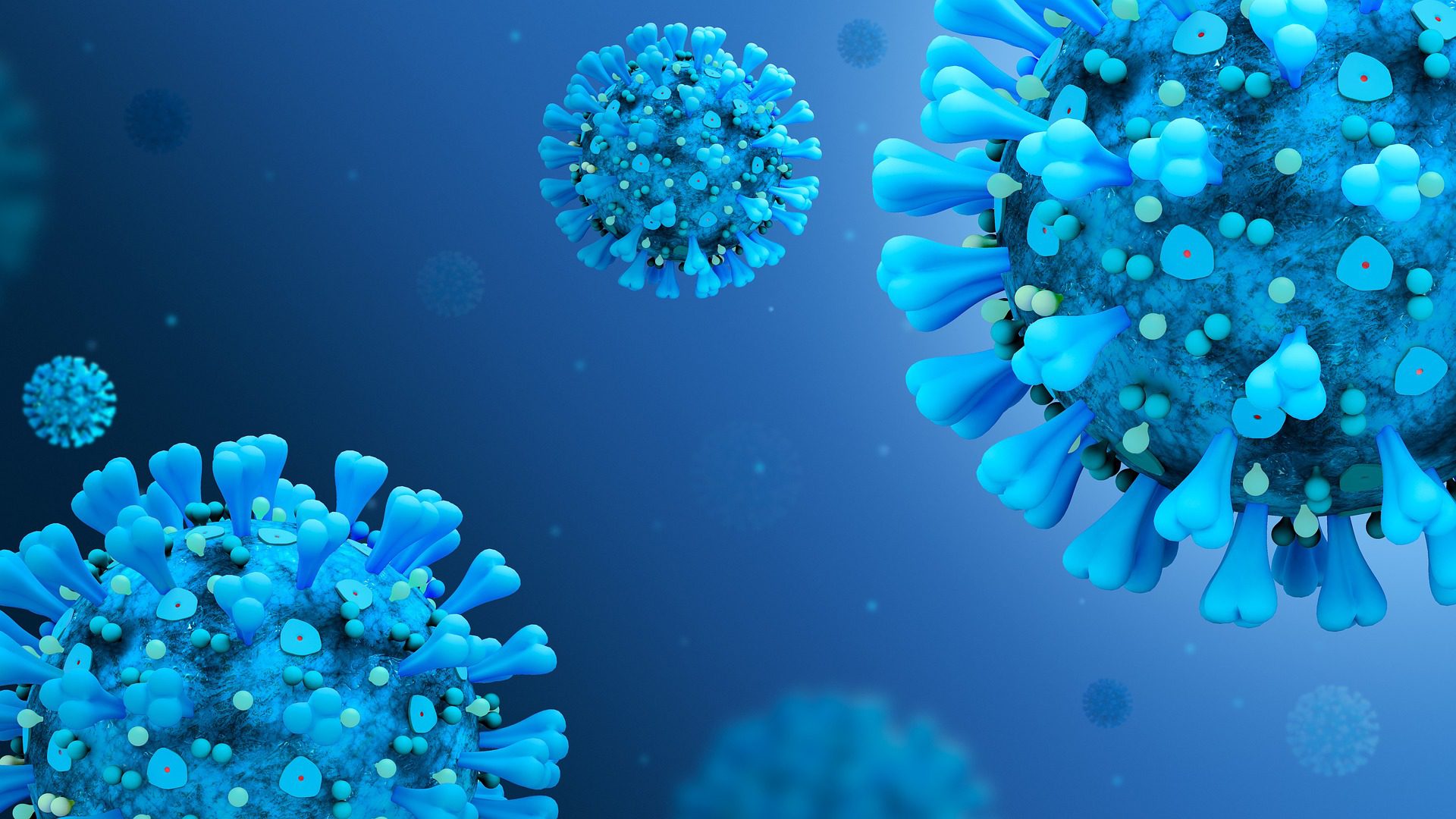 Go Sober || Coronavirus on blue background