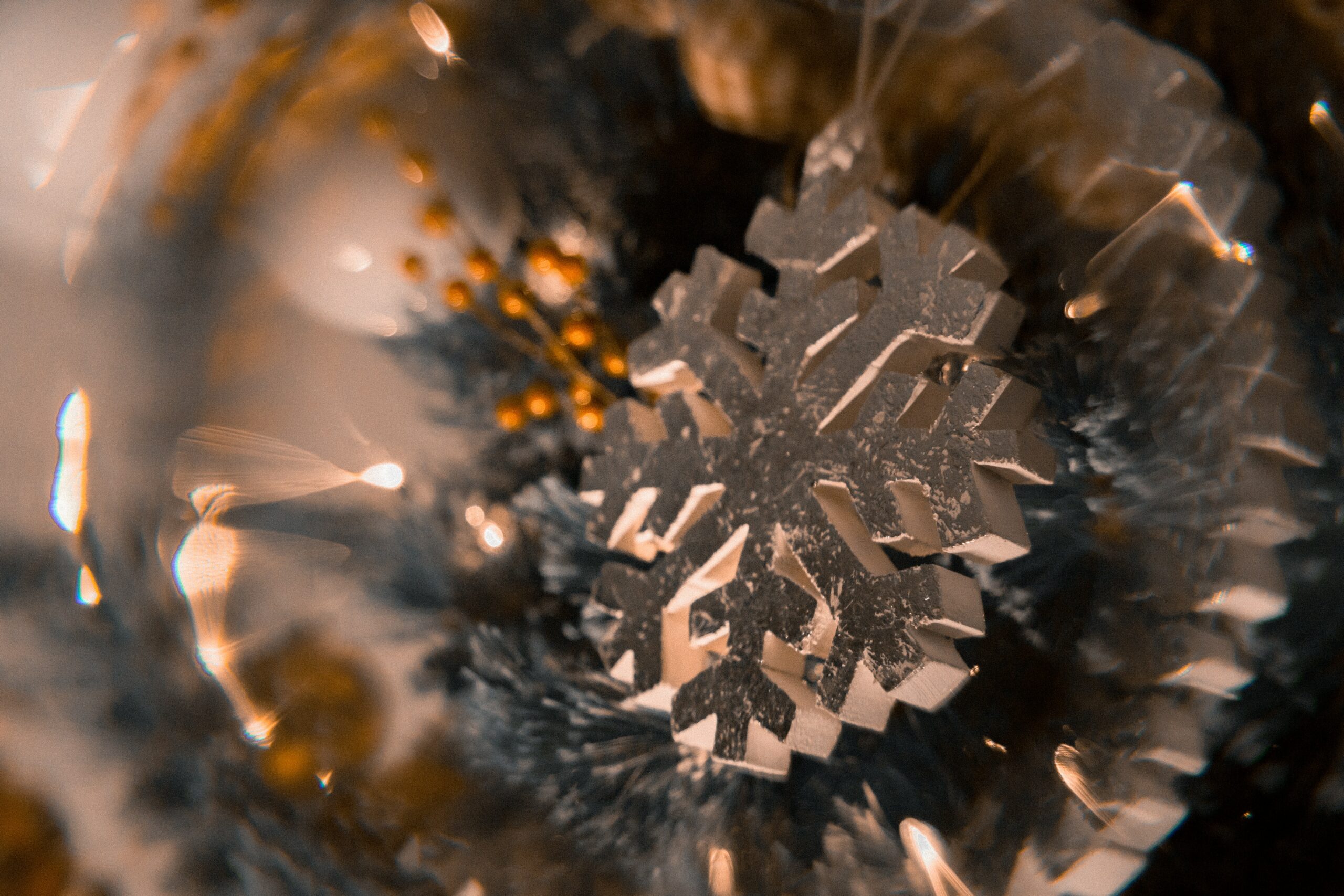 An image of an ornament with a snowflake.